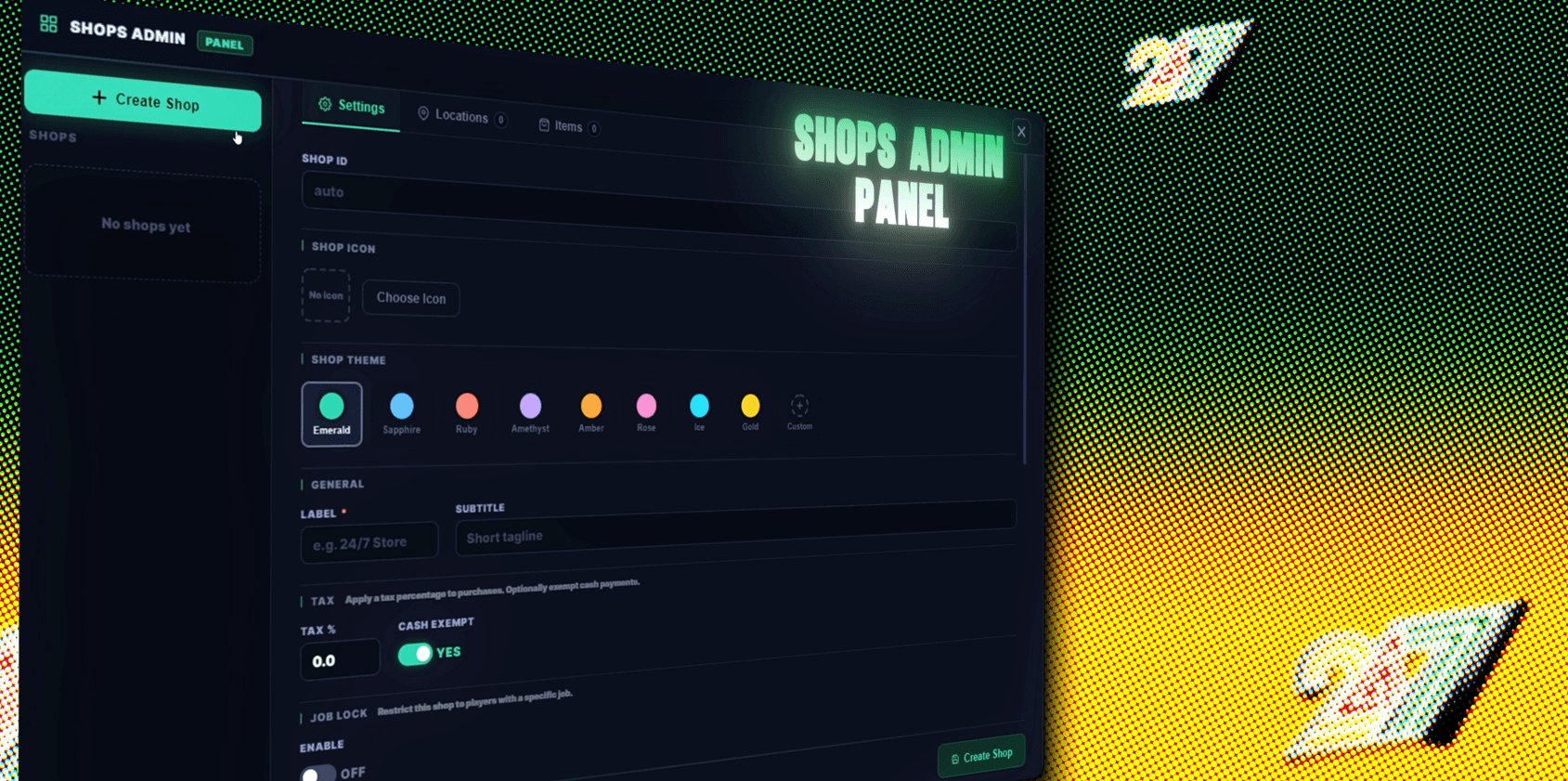 Shops Admin Panel
