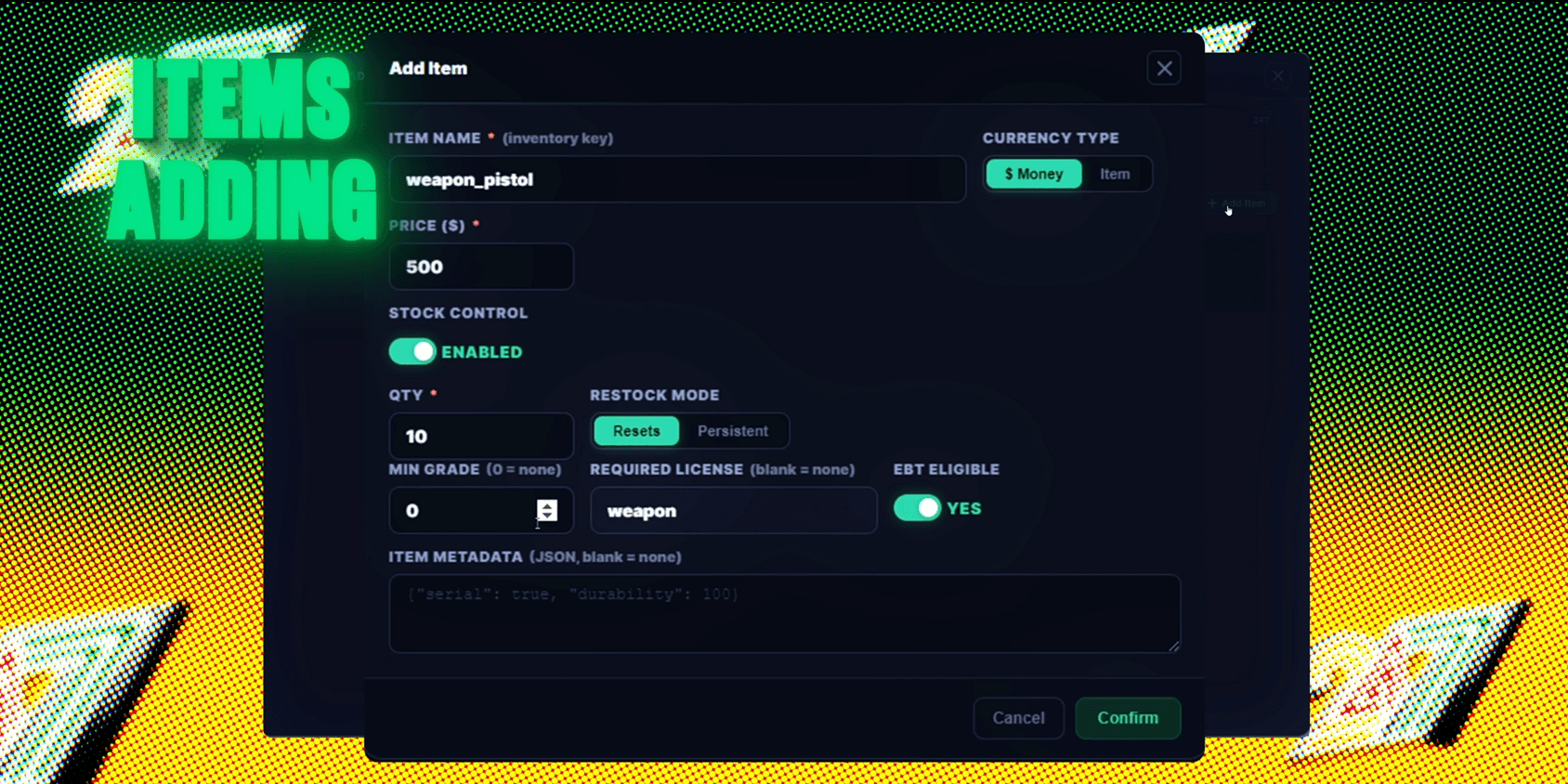 Item Configuration